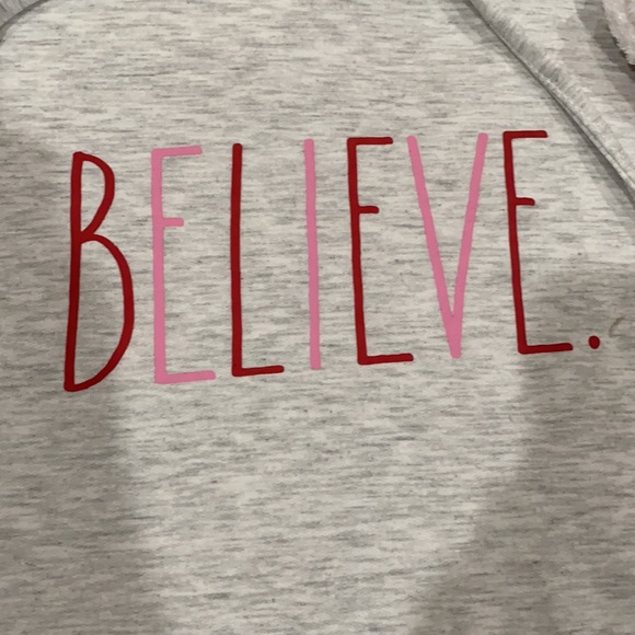 Last One! Small NWT Rae Dunn Believe hooded sweatshirt with socks - Picture 2 of 5